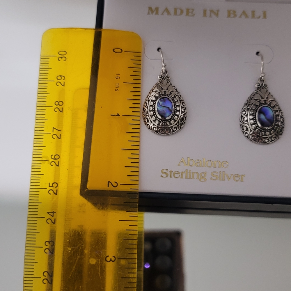 Abalone Sterling Silver Earrings - Picture 3 of 8